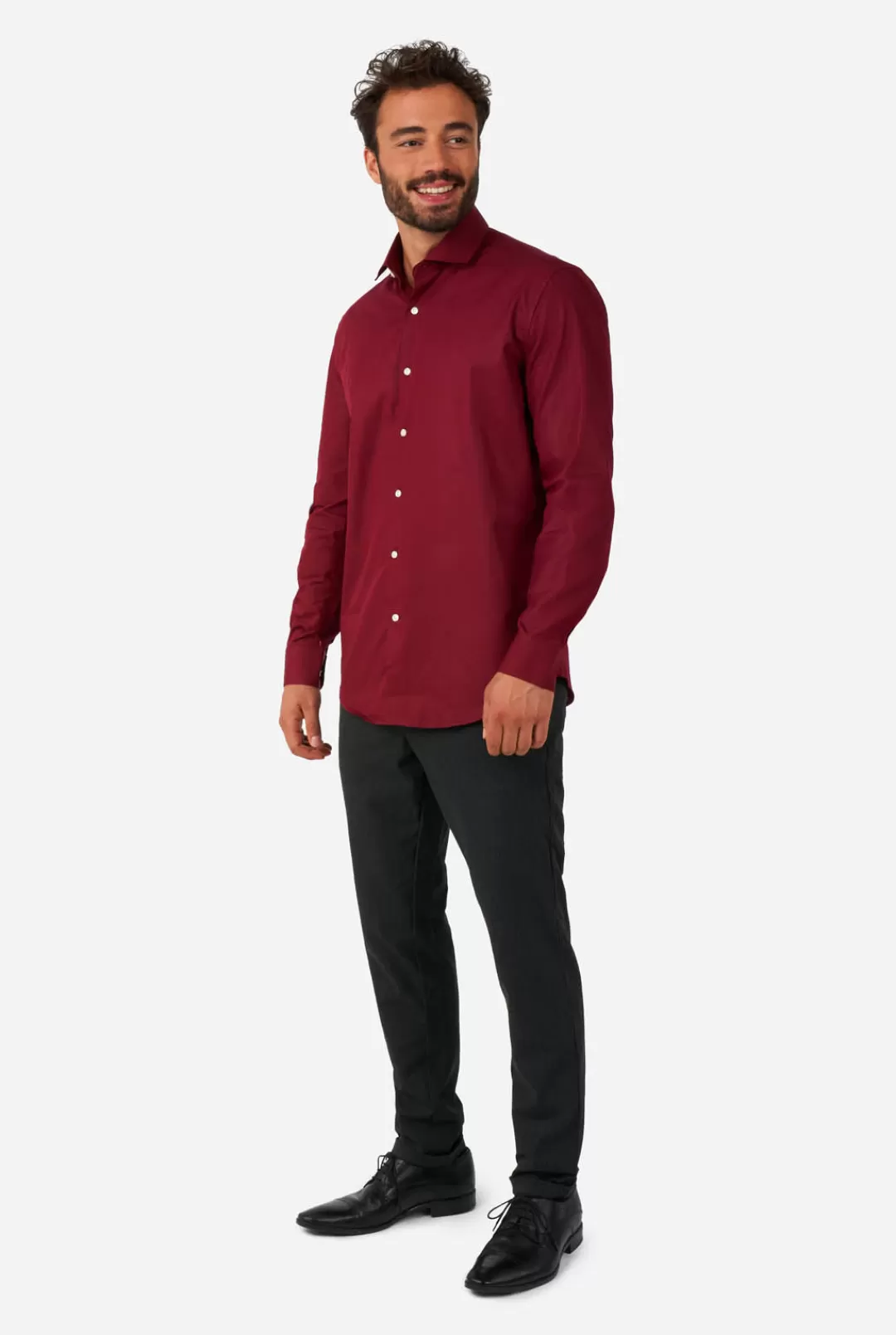 Casual Overhemden | Effen Gekleurde Overhemden | OppoSuits Blazing Burgundy