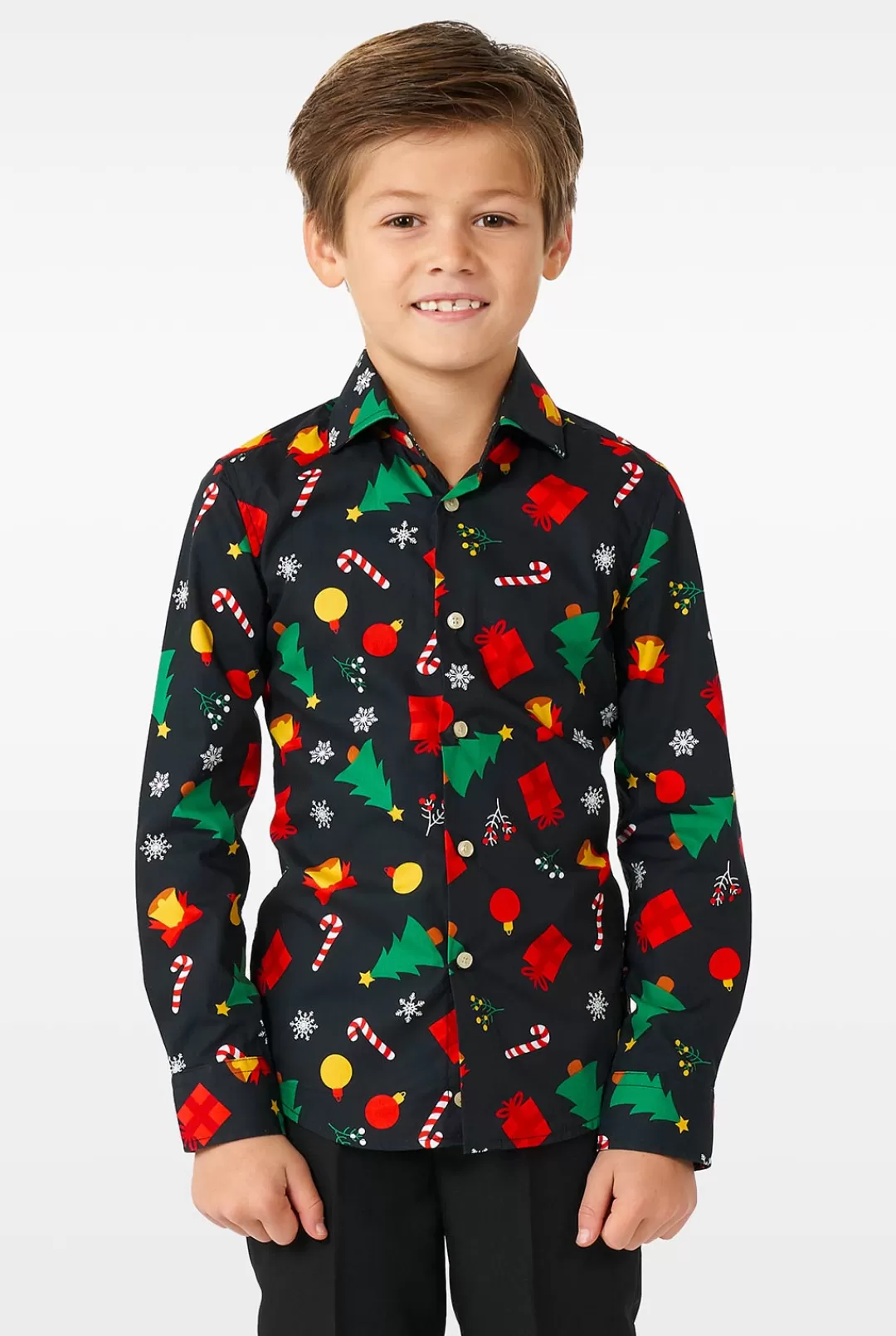 Casual Overhemden | Kerst Overhemden | OppoSuits Christmas Icons Black