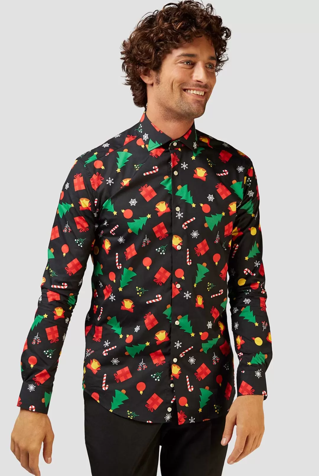 Casual Overhemden | OppoSuits Christmas Icons Black
