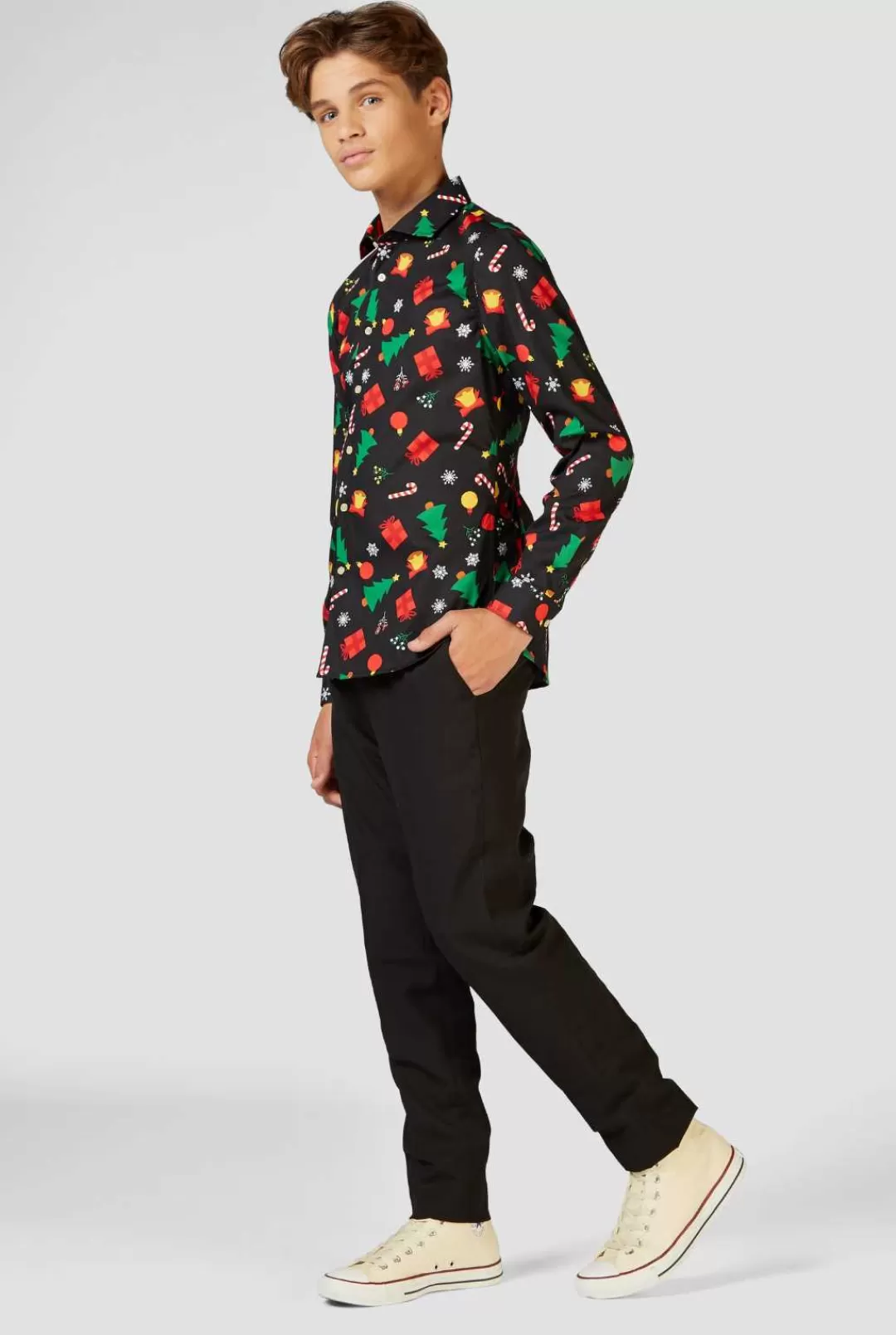 Casual Overhemden | Kerst Overhemden | OppoSuits Christmas Icons Black