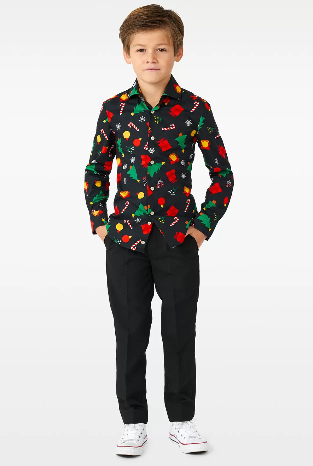 Casual Overhemden | Kerst Overhemden | OppoSuits Christmas Icons Black