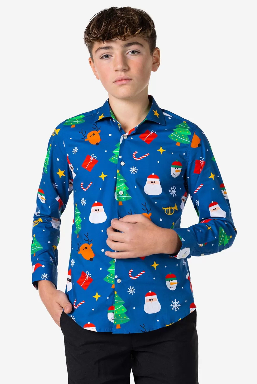 Casual Overhemden | Kerst Overhemden | OppoSuits Festivity Blue