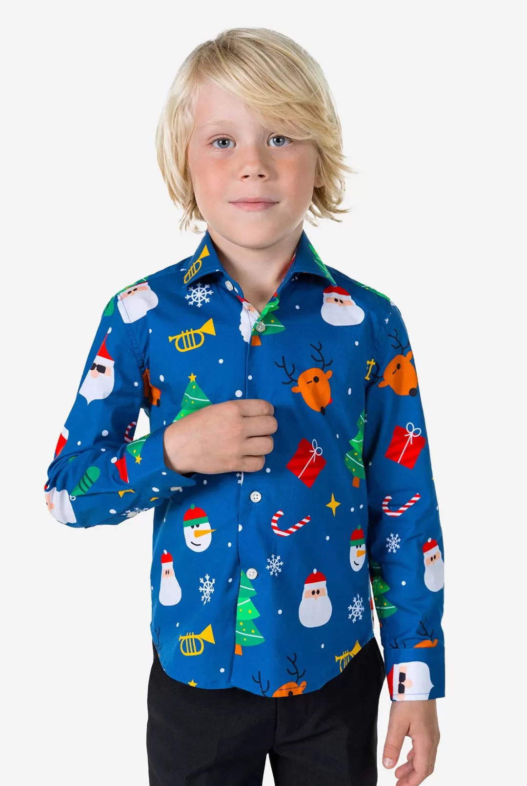 Casual Overhemden | Kerst Overhemden | OppoSuits Festivity Blue