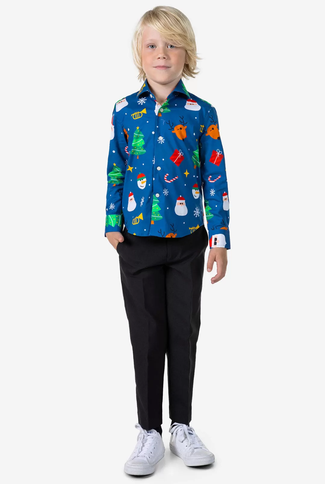 Casual Overhemden | Kerst Overhemden | OppoSuits Festivity Blue