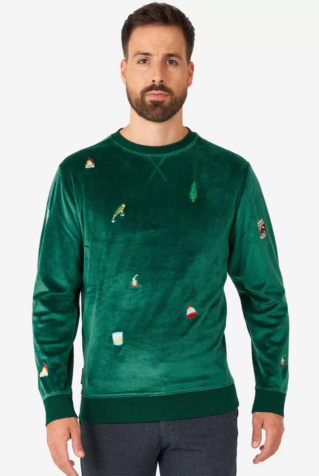 Deluxe Sweaters | Kerst Sweaters | OppoSuits Velvet Green - Xmas Icons