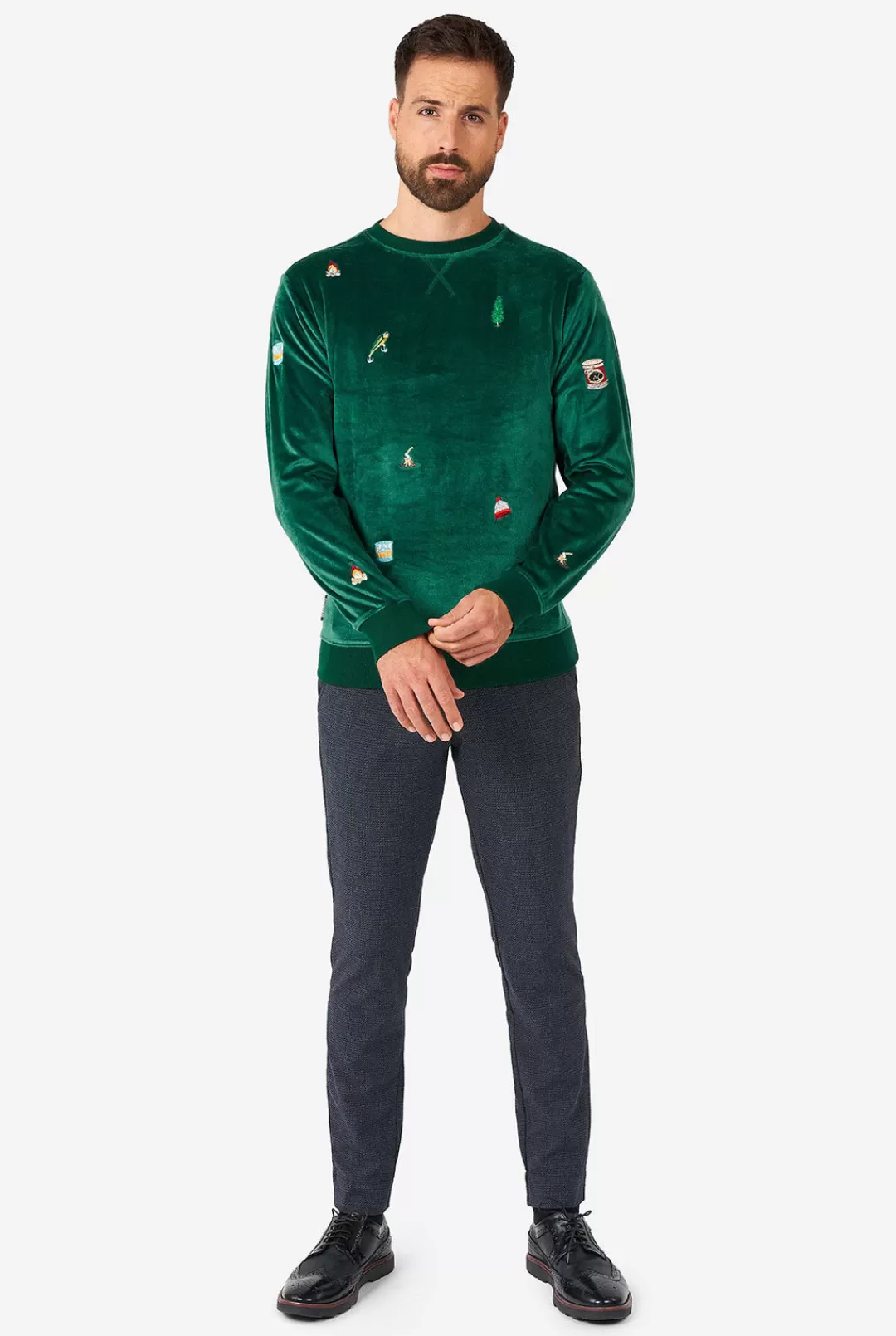 Deluxe Sweaters | Kerst Sweaters | OppoSuits Velvet Green - Xmas Icons