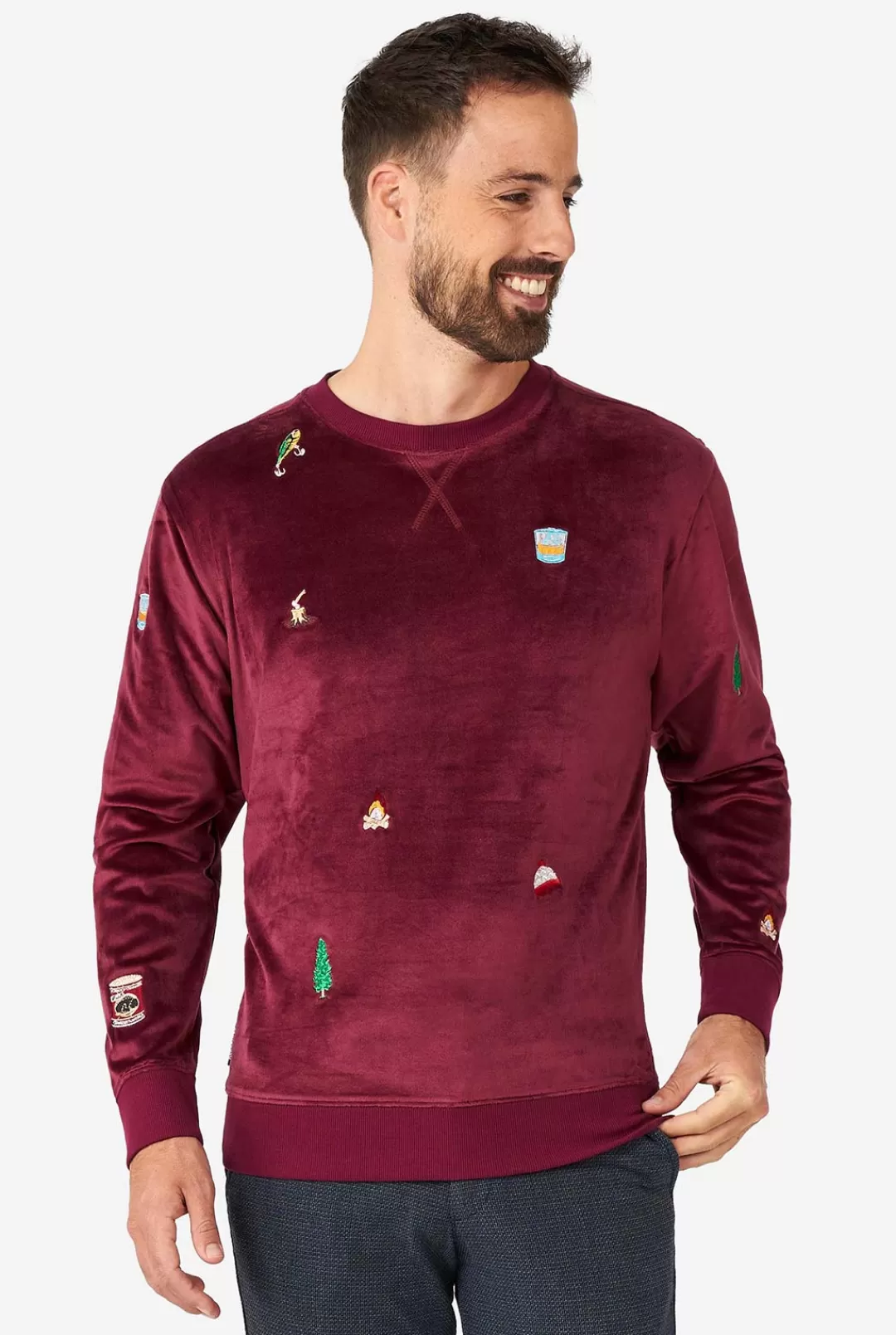 Deluxe Sweaters | Kerst Sweaters | OppoSuits Velvet Red - Xmas Icons