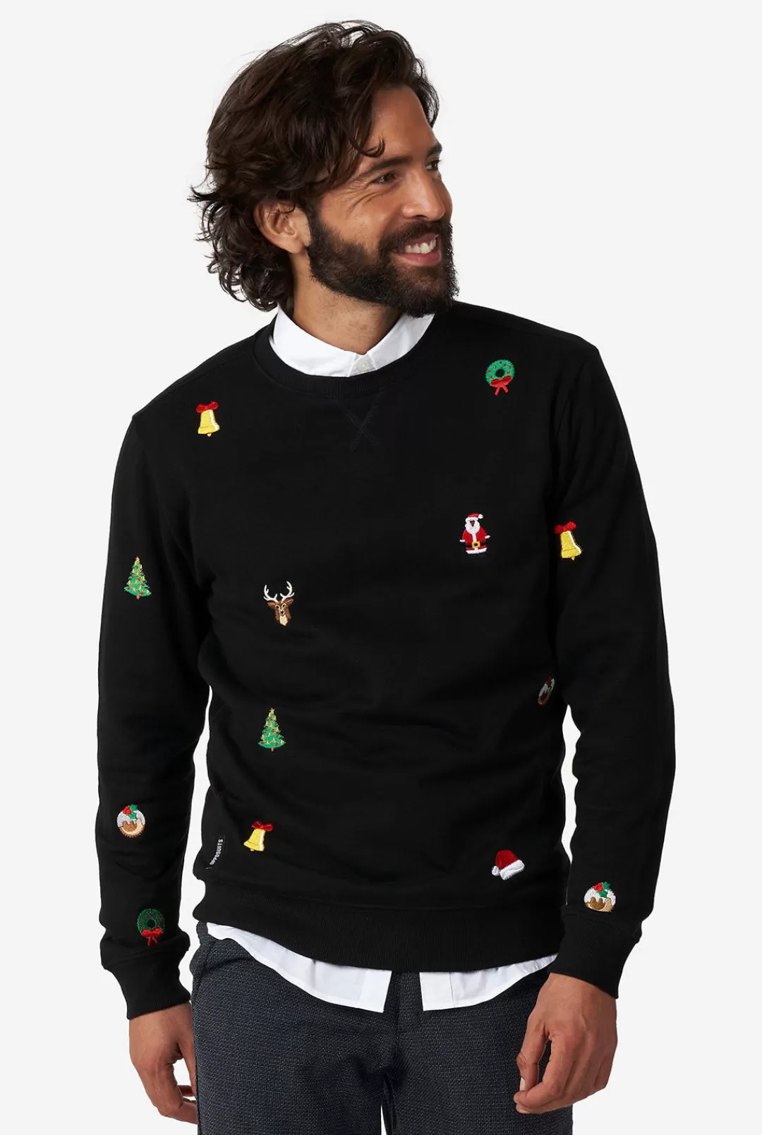 Deluxe Sweaters | Kerst Sweaters | OppoSuits X-Mas Icons - Black