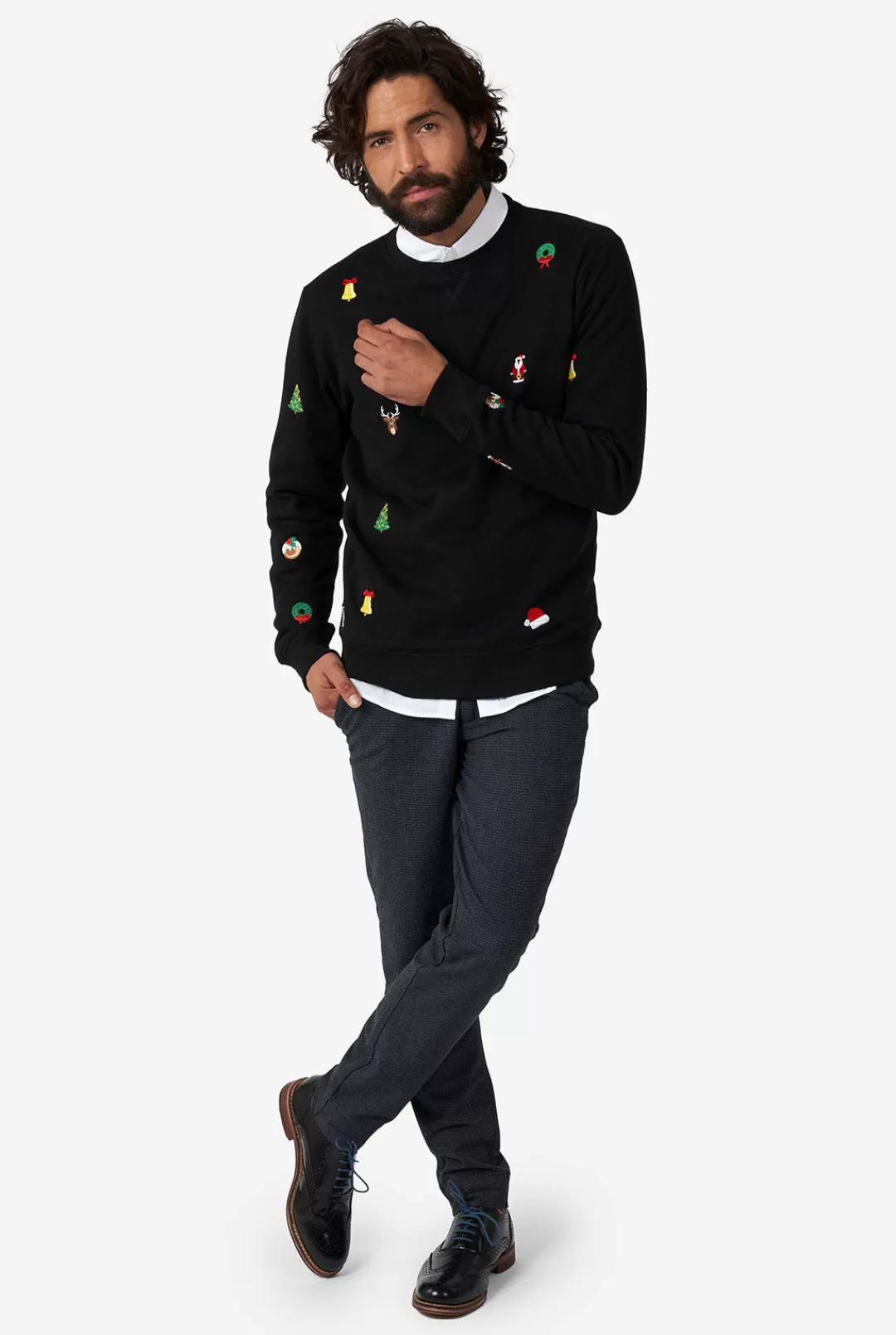 Deluxe Sweaters | Kerst Sweaters | OppoSuits X-Mas Icons - Black