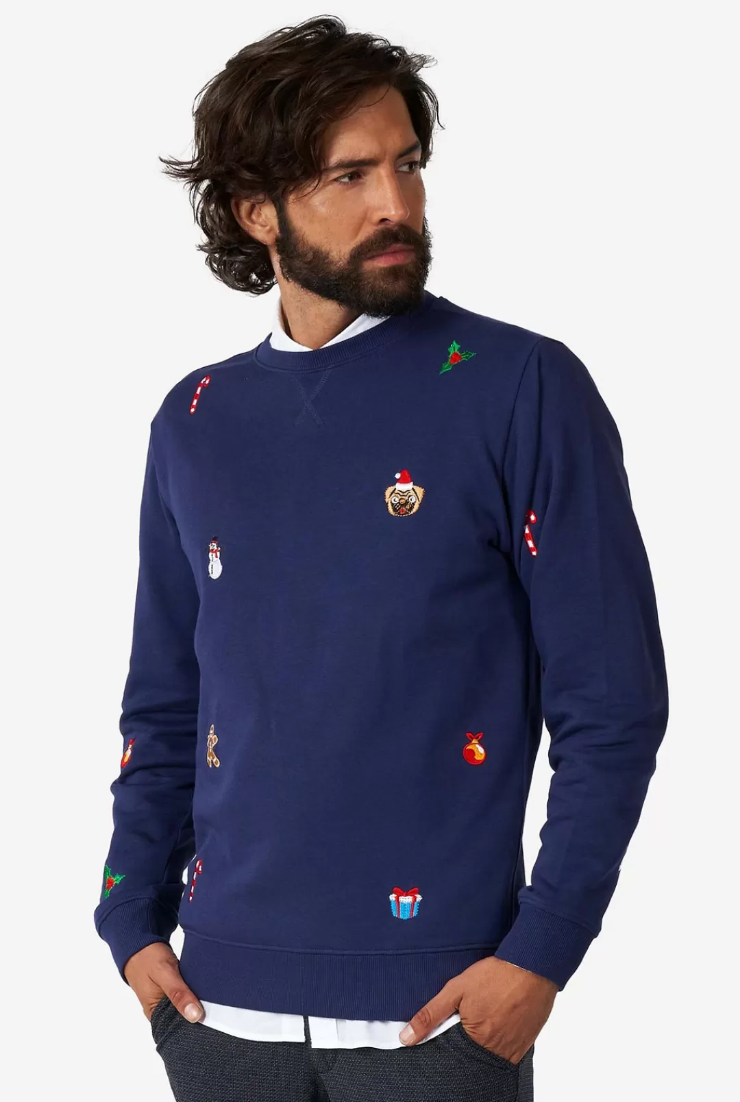 Deluxe Sweaters | Kerst Sweaters | OppoSuits X-Mas Icons - Navy