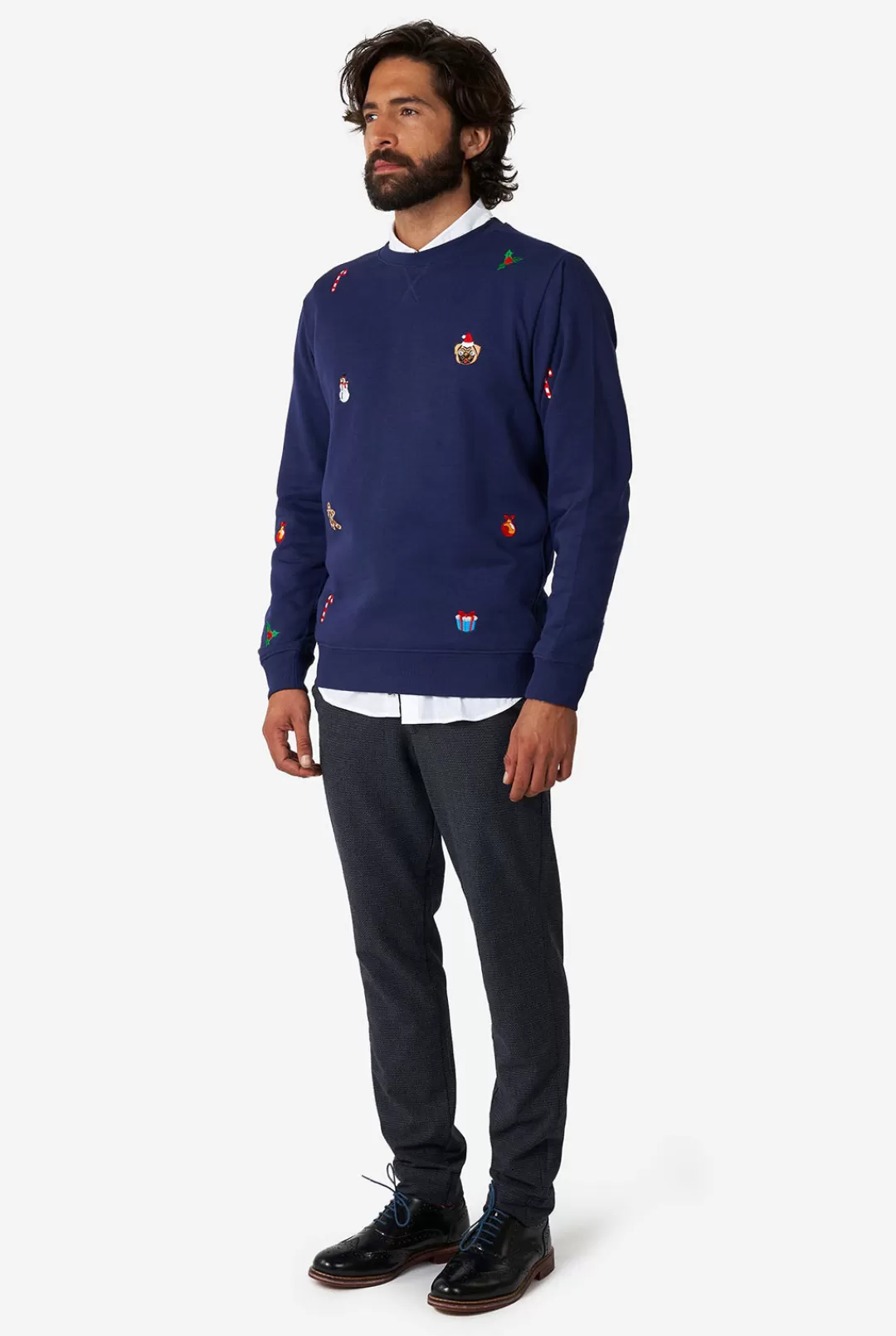 Deluxe Sweaters | Kerst Sweaters | OppoSuits X-Mas Icons - Navy