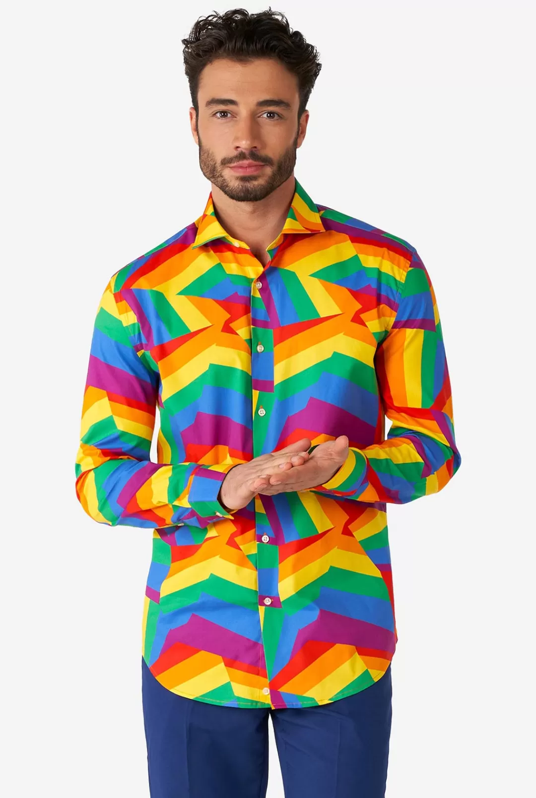 Casual Overhemden | OppoSuits Zig Zag Rainbow